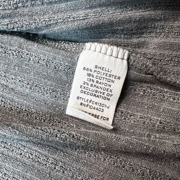 Blu Pepper NWT Open-Front Gray Ribbed Cardigan with Lace-Trim Pockets Size M - Picture 5 of 6